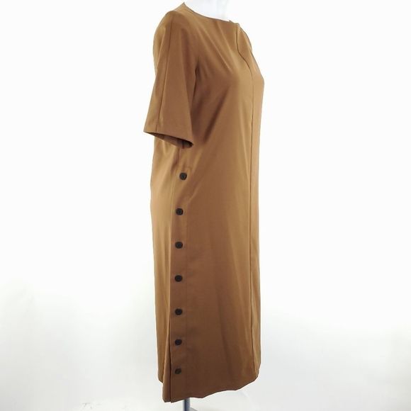 Wolcott : Takemoto HAMLET Midi DRESS - SILTY BROWN sz M - Picture 6 of 11